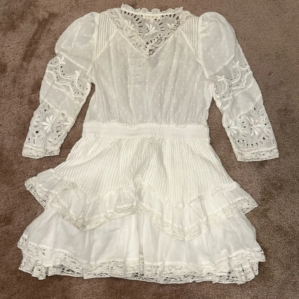 Loveshackfancy Isidore White Lace Mini Dress Size Large - Image 4