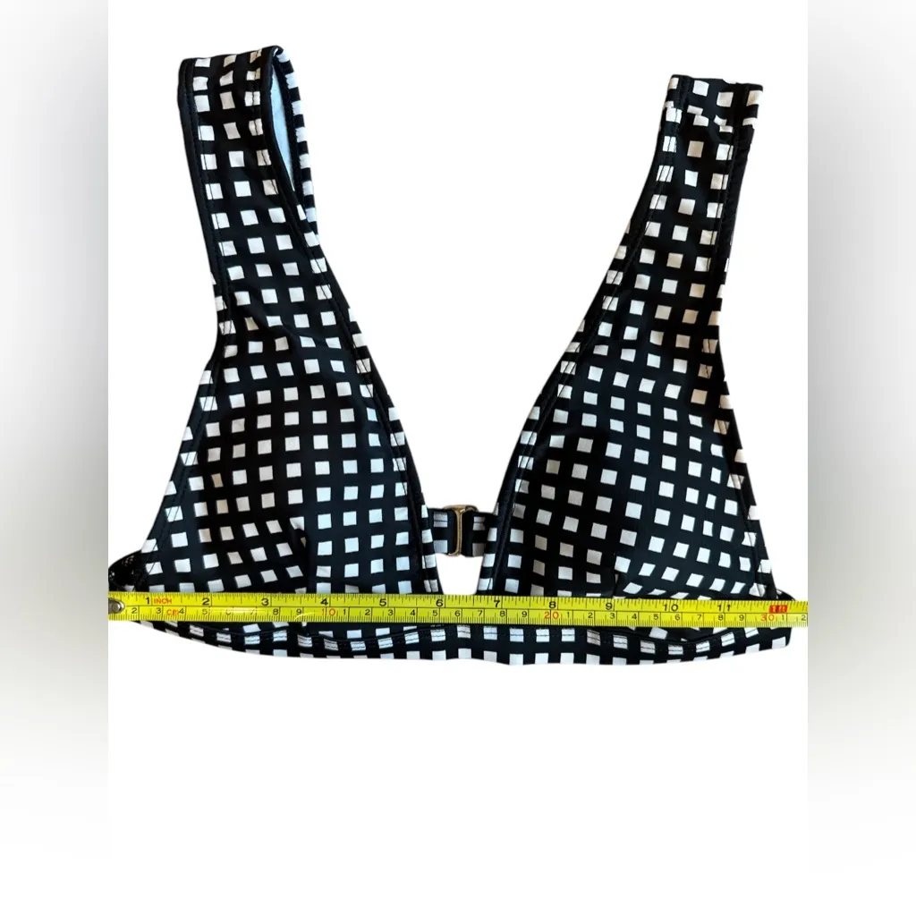 GB  Black/White Gingham Bikini Top Removable Pads Women’s‎ Size XS Swimwear - Image 3