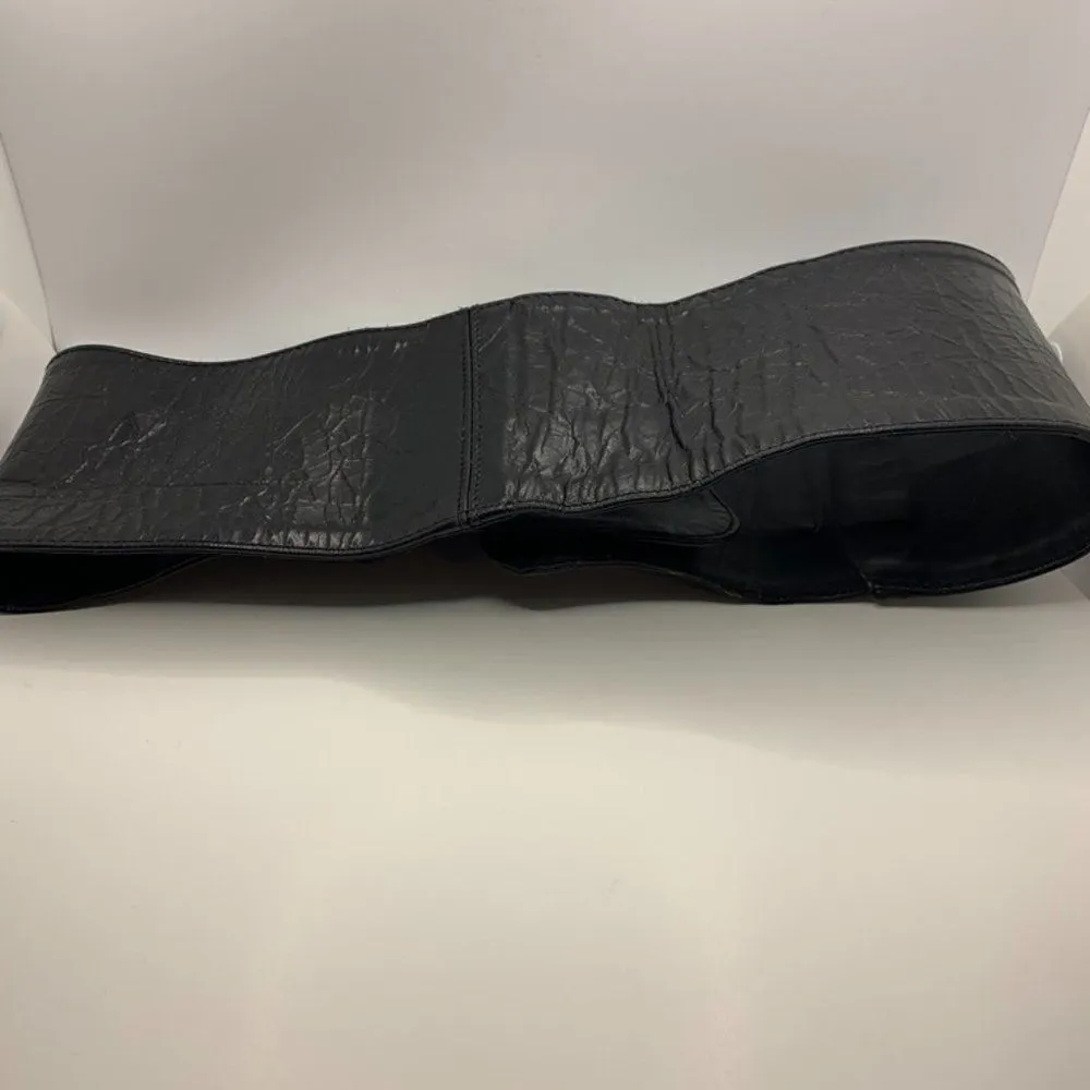 Jocasi London Vintage 80's Gator Print Wide Black Belt - Image 4