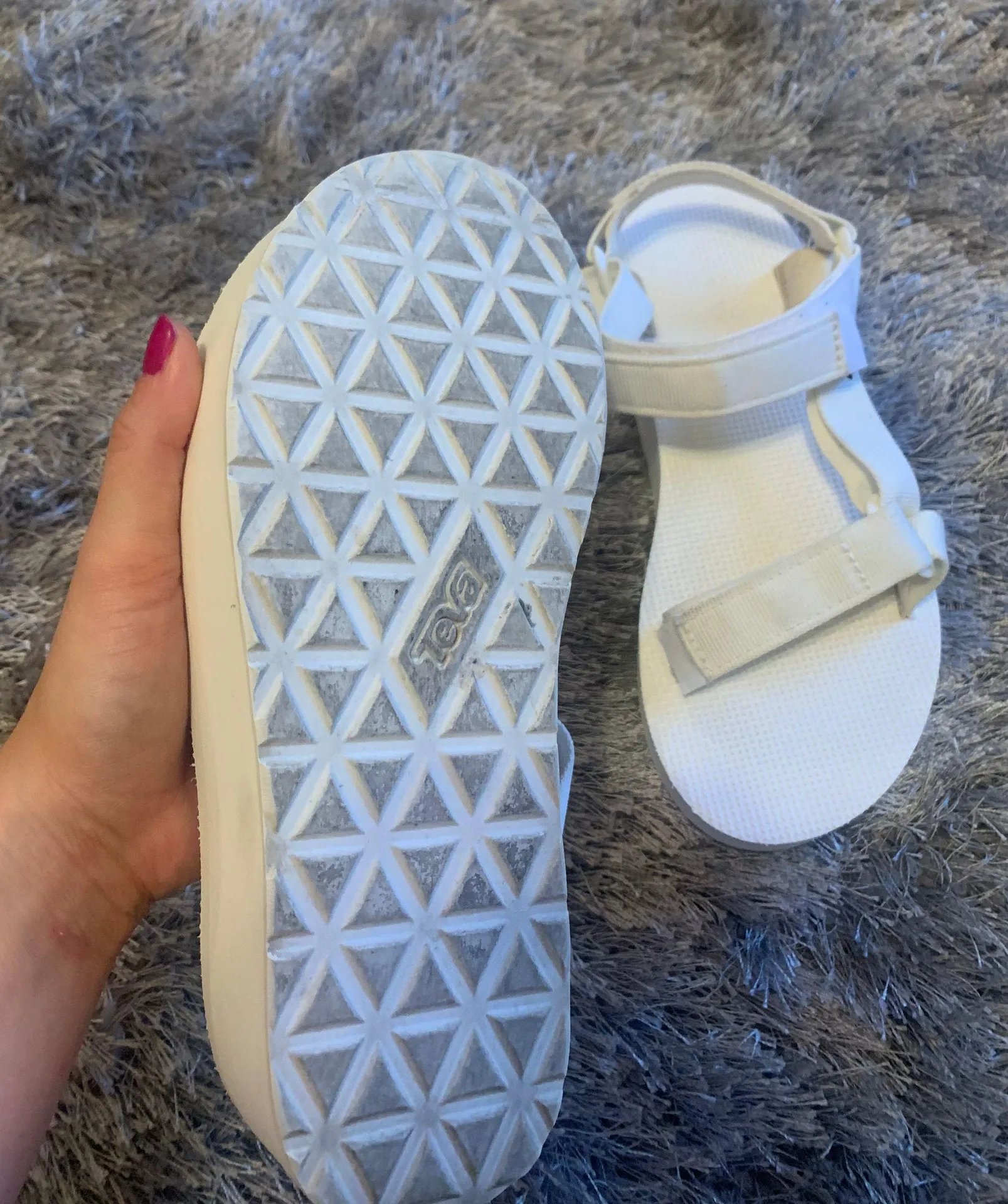 White Teva Platform Sandals - Image 3