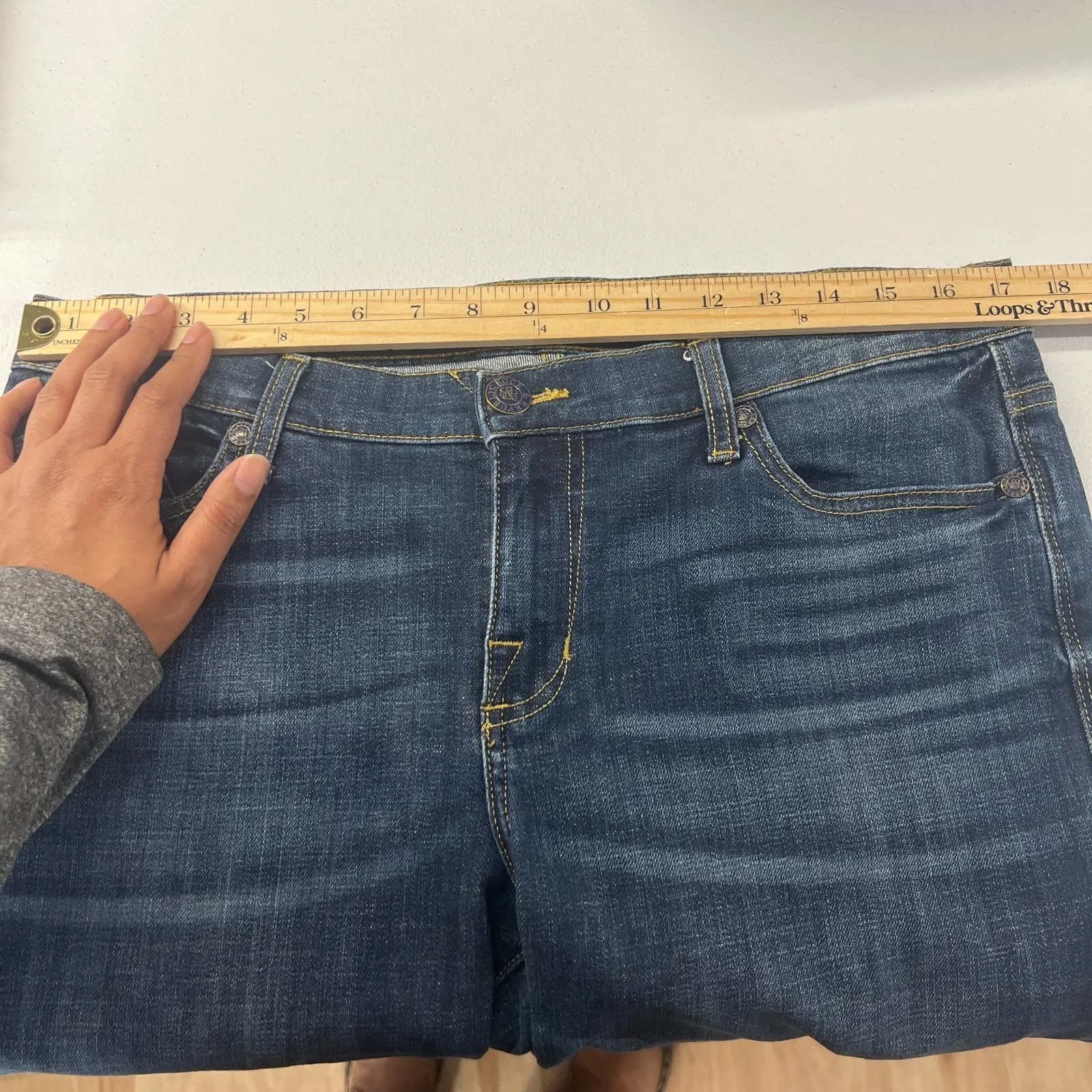 Rock & Republic Kasandra Jeans Womens 14 Blue Denim Cotton Bootcut Leg Mid Rise - Image 10