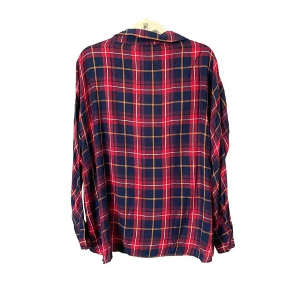 ZARA‎ Plaid Slouchy Button Down Sz Med - Image 3