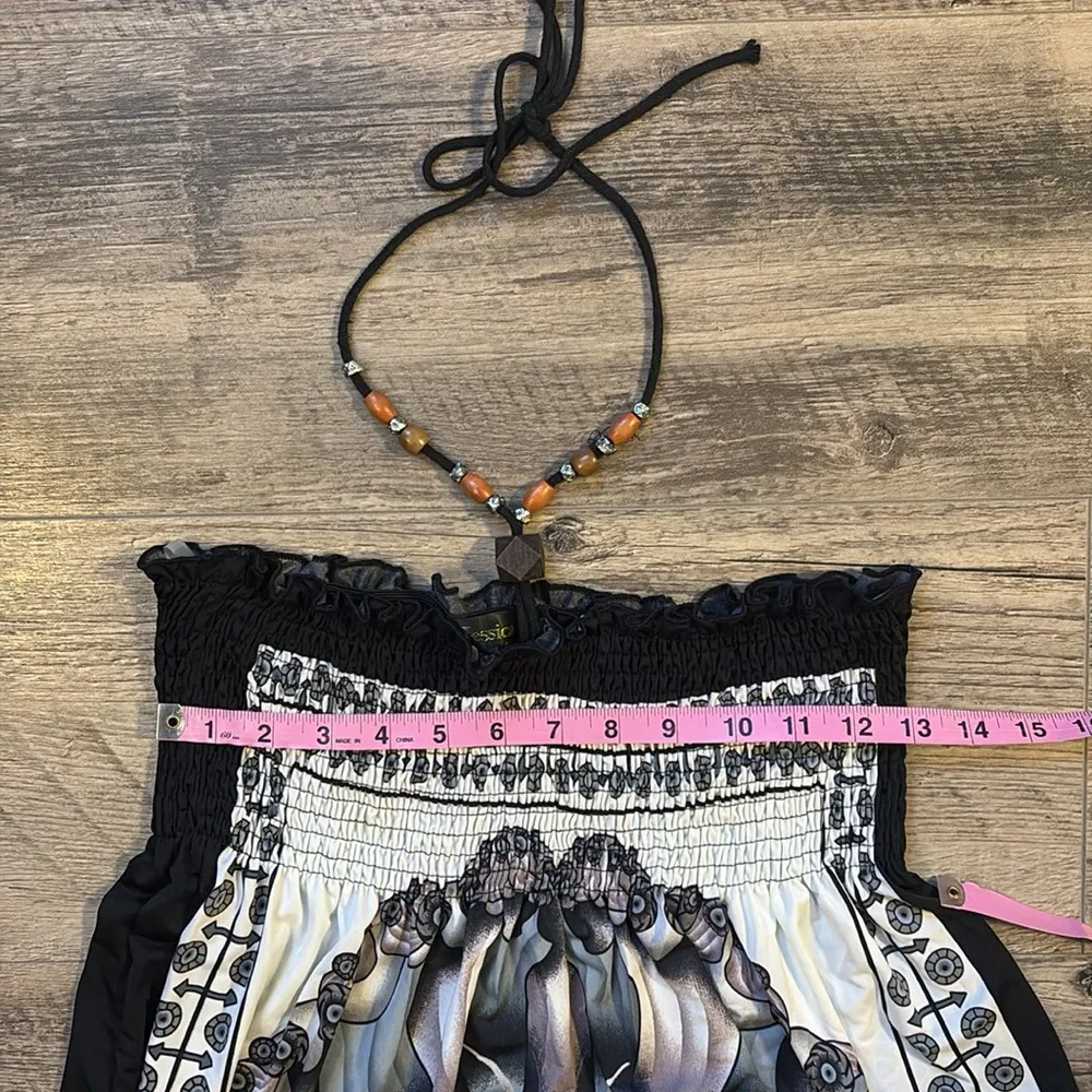 Fun print dress — Beaded bandeau dress with boho/hippy print Size L - Image 5