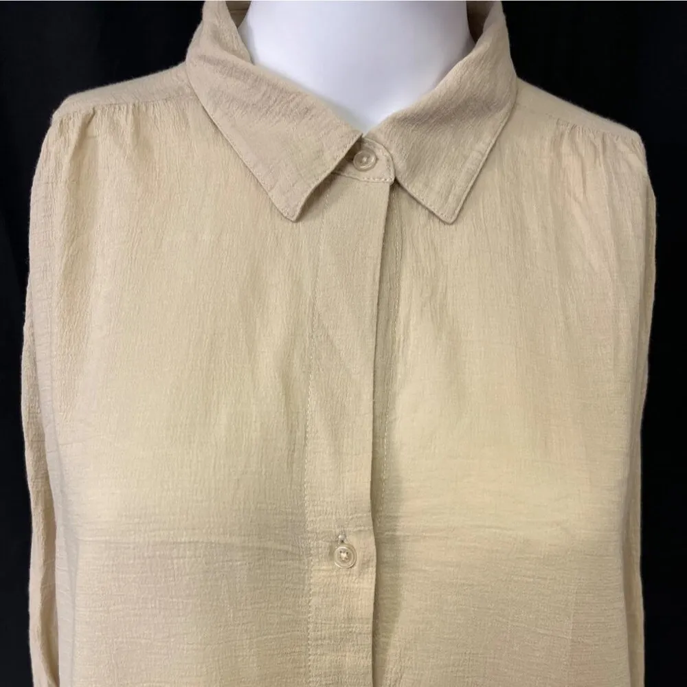 Banana Republic Women's Tan Oversized Shirt/Button Up SzM SKU 4193 - Image 3