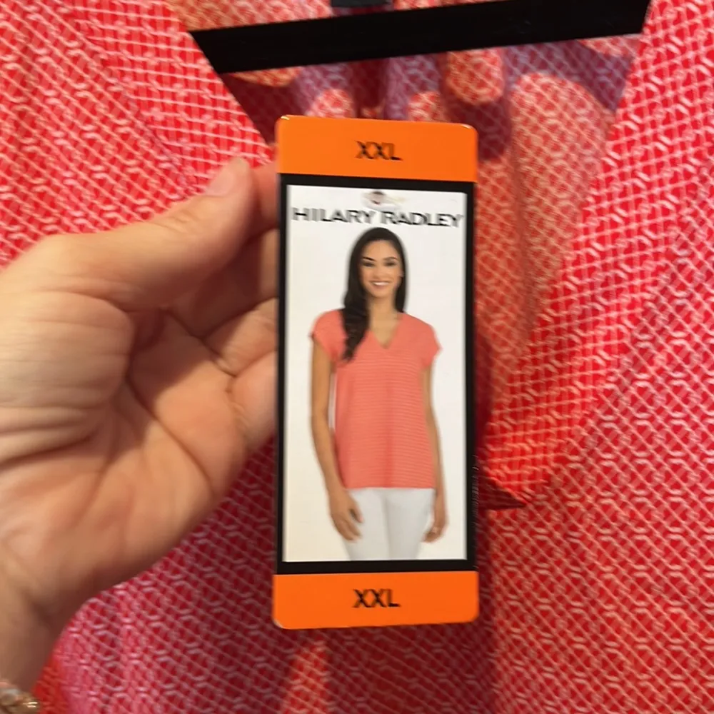 New Hilary Radley Women's V-Neck Short Sleeve Blouse Red Poppy Size XXL NWT - Image 6