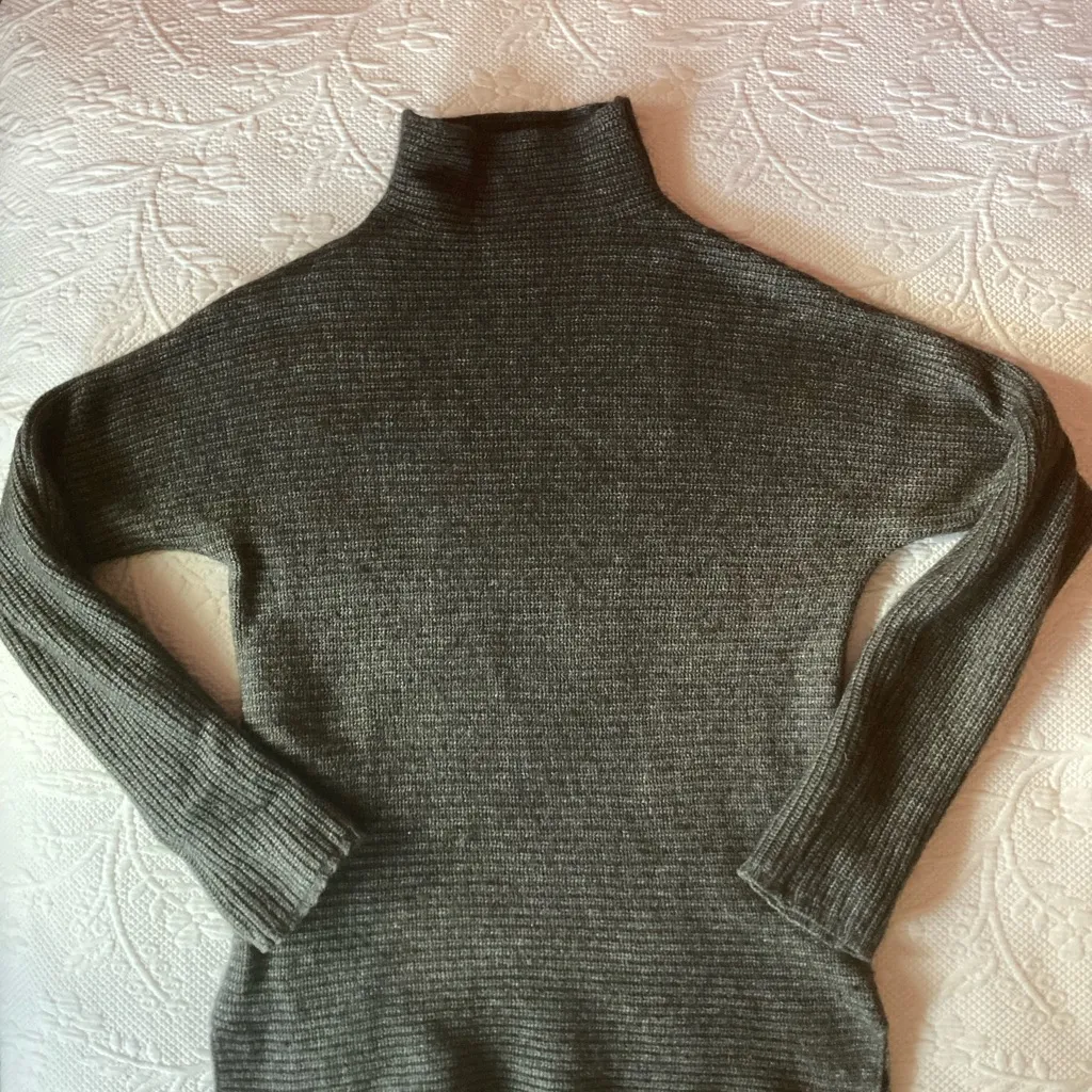 Bartolini Italy Wool Cashmere blend Mock Neck Sweater Charcoal Grey Size Large Gray - Image 1