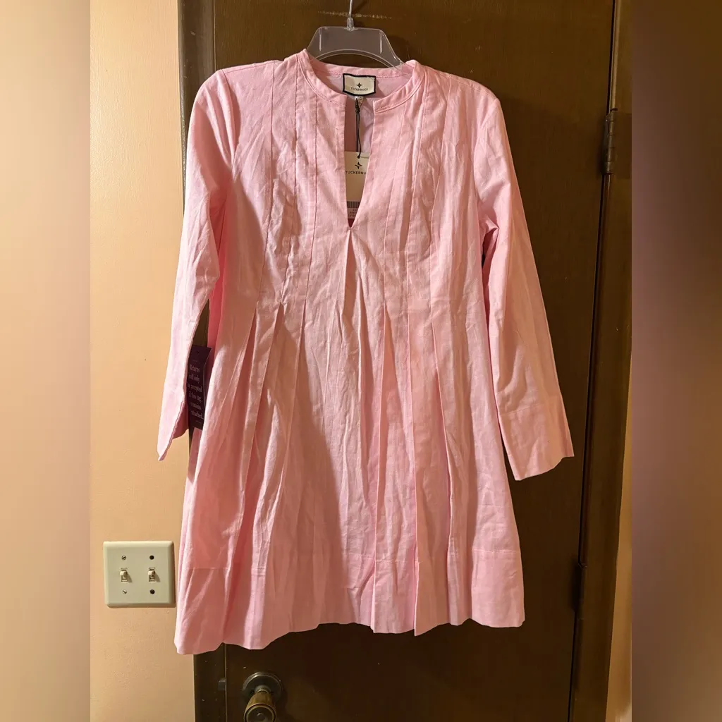 NWT Tuckernuck Luella Lightweight Oxford Dress in Pink - Image 5