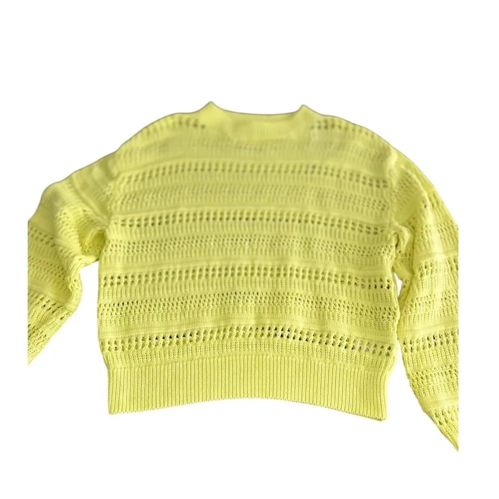 H&M Open-Knit Sweater Yellow - Image 4