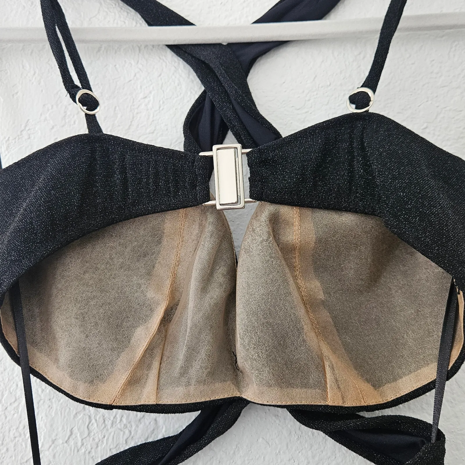 PatBO Lurex‎ Cut Out Jumpsuit Black Strappy Cat Suit Size 4 $595 - Image 9