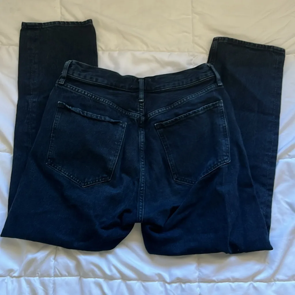 AGOLDE dark blue midrise straight leg jeans.  Size 29 - Image 2