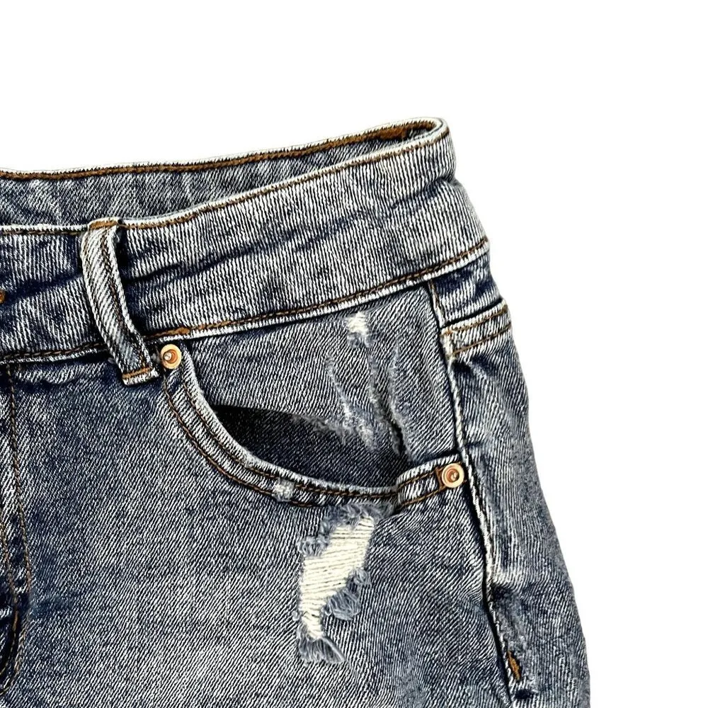 Wild Fable jean skirt classic cotton light weight fringe pockets summer comfort - Image 2