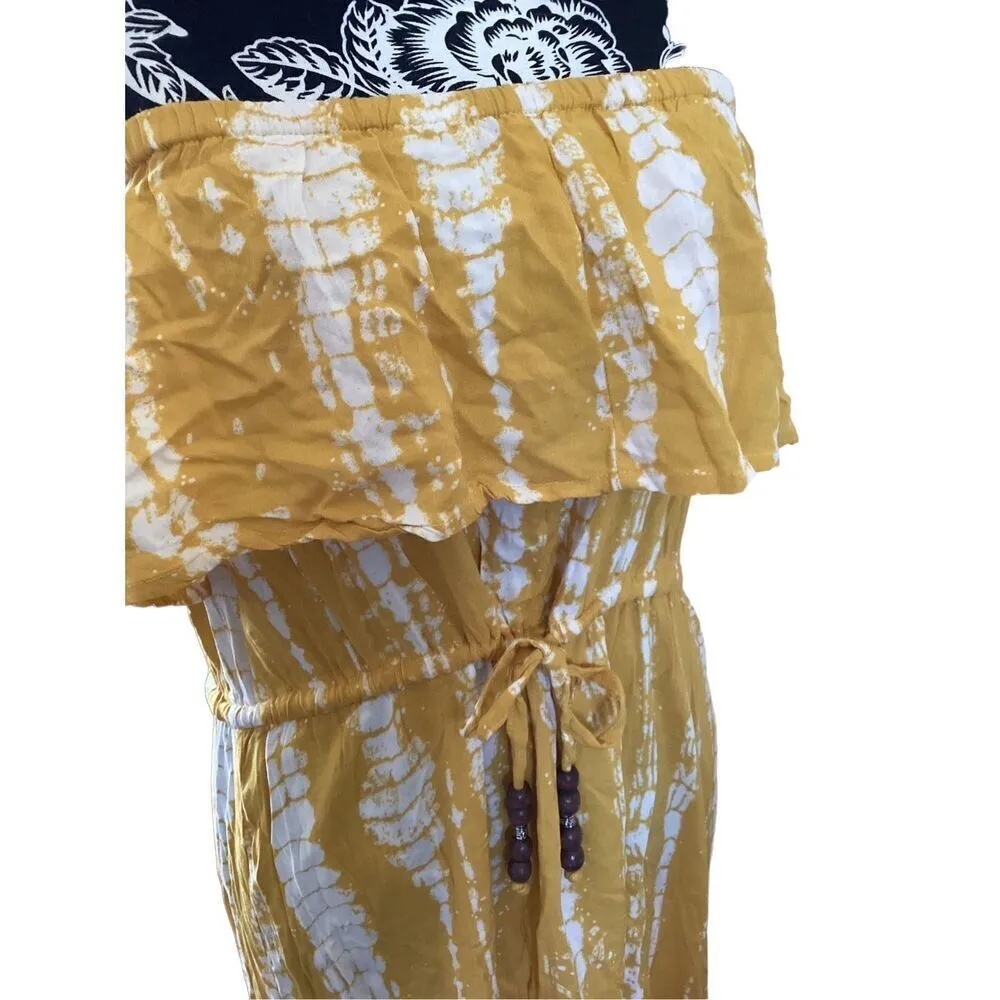 Nwt Blue Island Yellow Ruffled Sundress Size Medium - Image 9