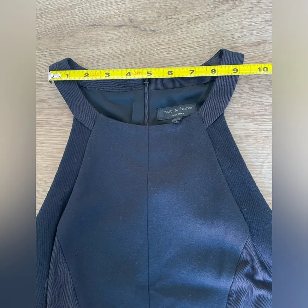 Rag & Bone Black Halter Dress in Paneled Black - Image 8