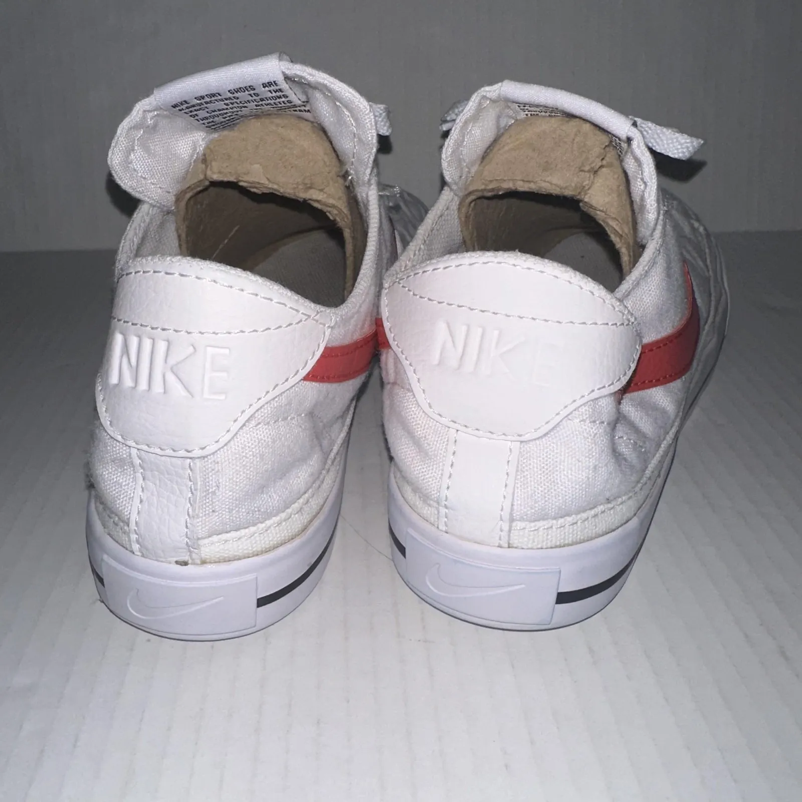 Nike Court Legacy Shoes Womens 9.5 White Pink Canvas Low Top Sneakers CZ0294-102 - Image 5