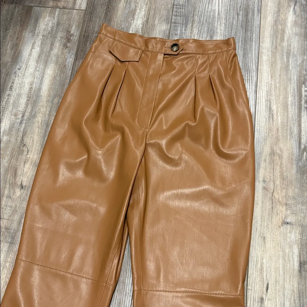Nanushka tan vegan leather pants medium - Image 9