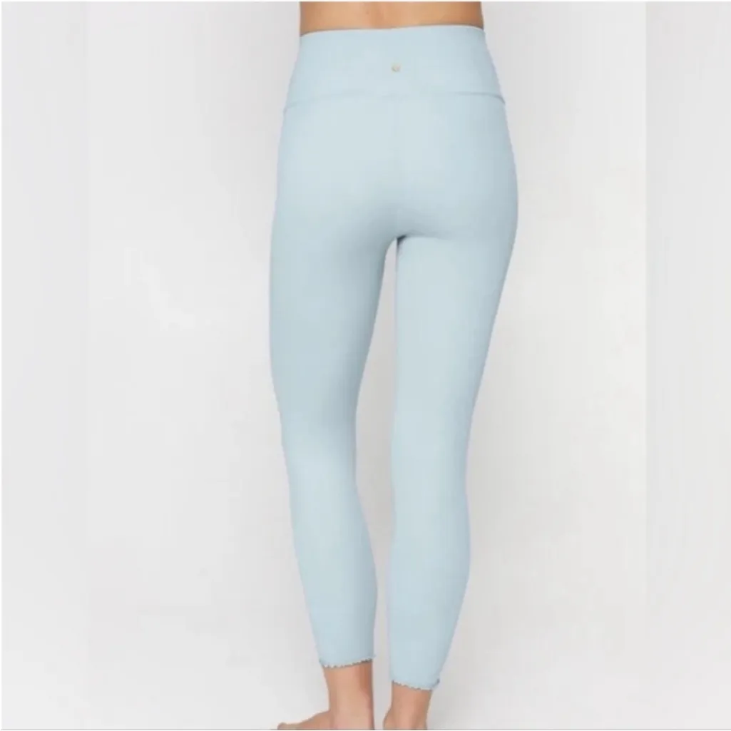 Spiritual Gangster Love Sculpt 7/8 Ruffle Lettuce Hem Pastel Blue Leggings XS/S - Image 2