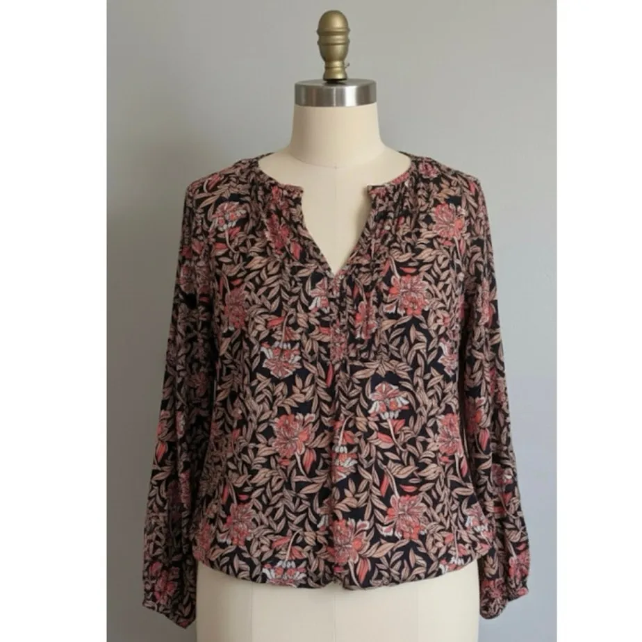 Lane Bryant Pin-Tuck Crew-Neck Blouse Plus Size 20 Pink Coral Floral - Image 10