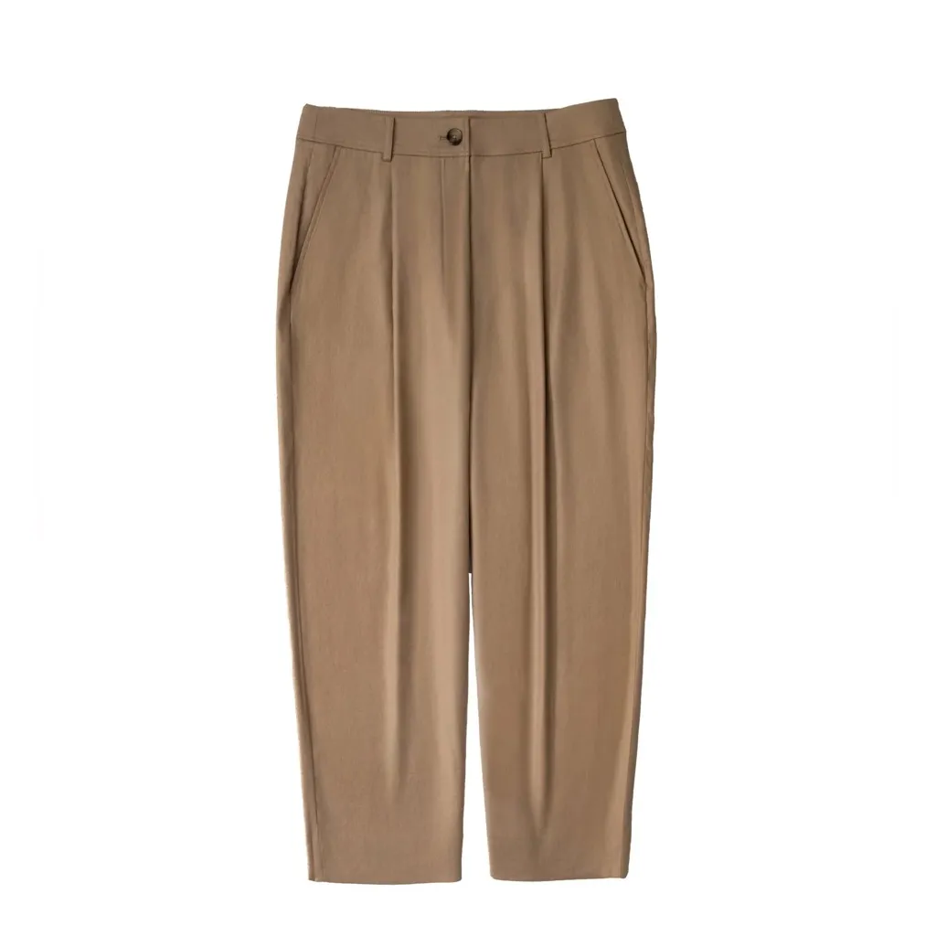 The Reset Slouchy Crop Trouser Tan Size XL - Image 2