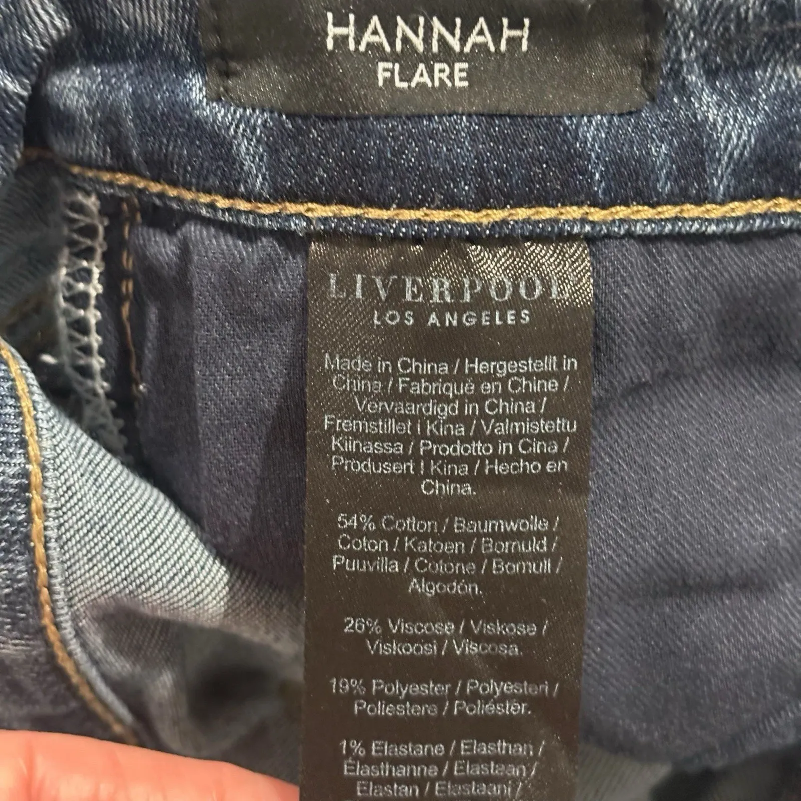 Women's Liverpool Hannah Crop FLARE SEAMED WITH FRONT SLIT SIze 10/30 Blue - Image 11