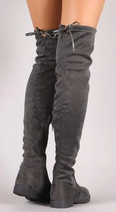 Vegan Suede Over the Knee Boots - Image 2