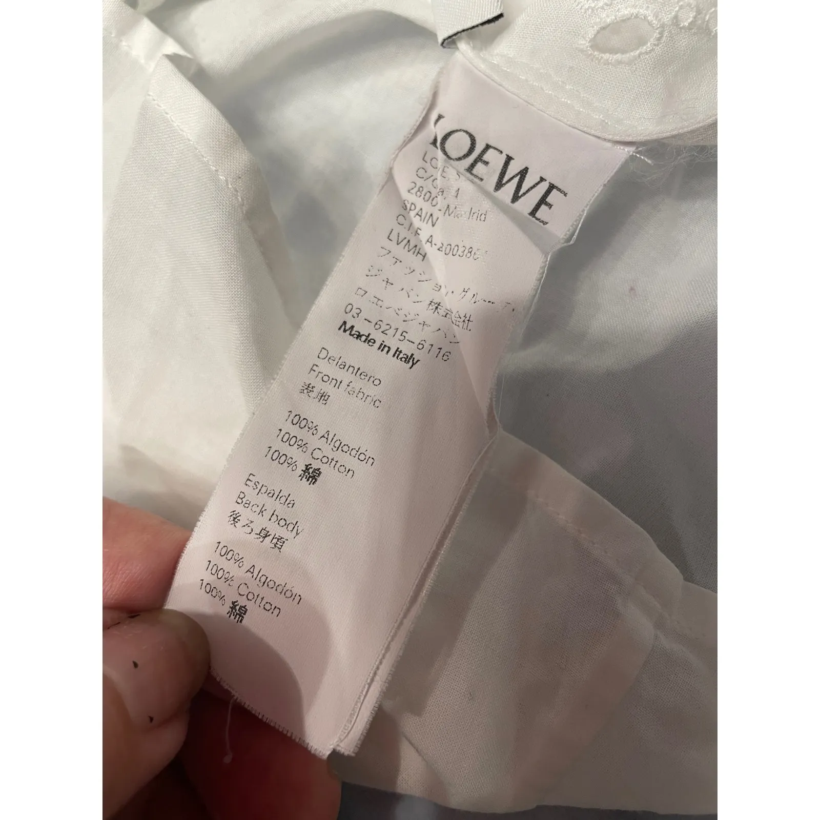 Loewe White Cotton Eyelet Square Neck Half Sleeve Top Blouse Made in Italy - Image 4