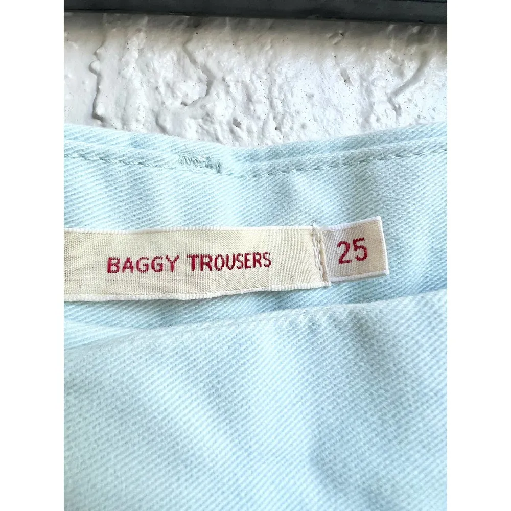 NWT Levi's Mid Rise 100% Cotton Baggy Straight Leg Trouser Light Blue Women's 25 - Image 3