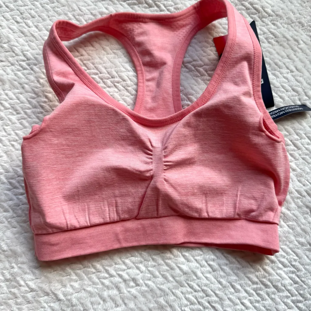 NWT Reebok Sports Bra Womens S Pink Racerback Seamless Gym Yoga Activewear - Image 7