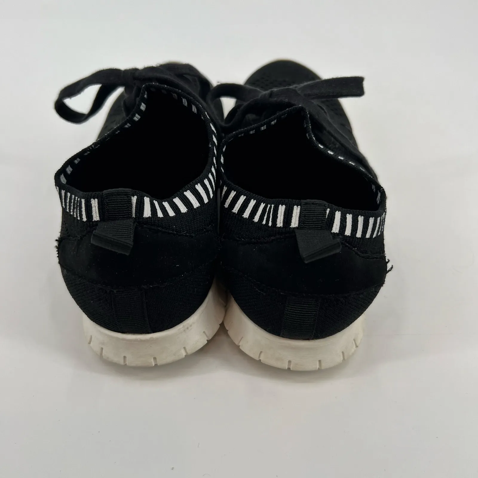 Steve Madden women's jei black white knit lace up fashion sneakers casual size 8 - Image 5