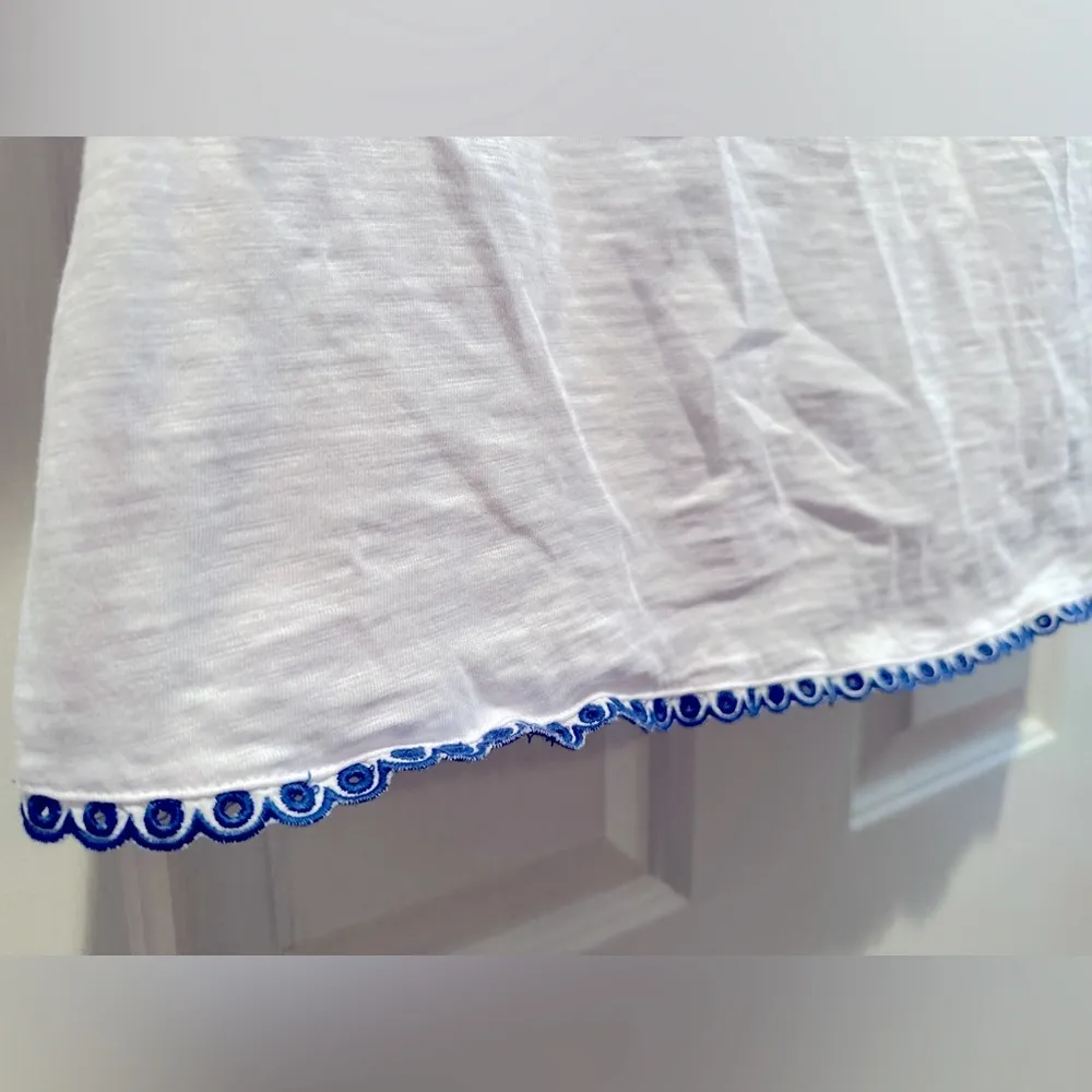 BODEN Rosanna Jersey Tunic White/Cobalt Size 8 - Image 10