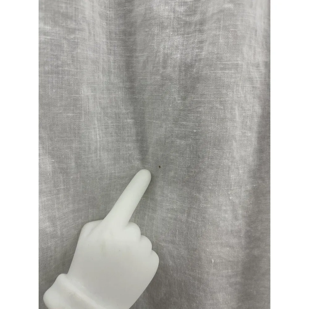 LOFT Ann Taylor Women's Blouse Sleeveless Embroidered Trim White Sz Large Linen - Image 6