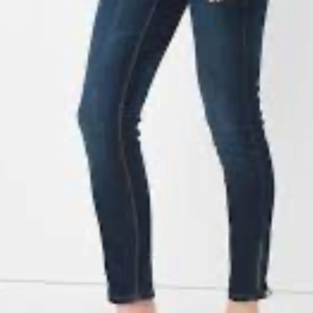 WHBM The Skimmer Black Faux Leather Accent in darkwash sz 2 - Image 4