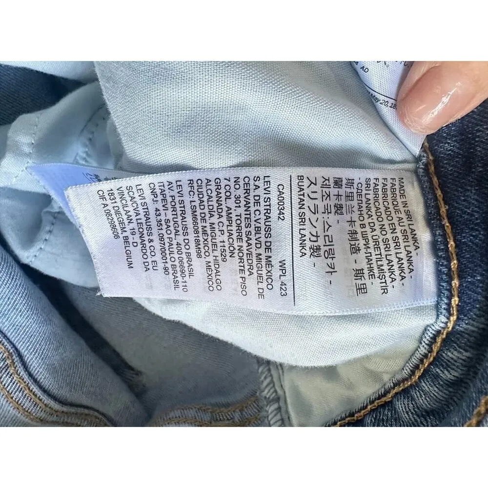 Levis Premium Womens Ribcage Straight Leg Ankle Jeans Button Fly High Waist 24W - Image 6