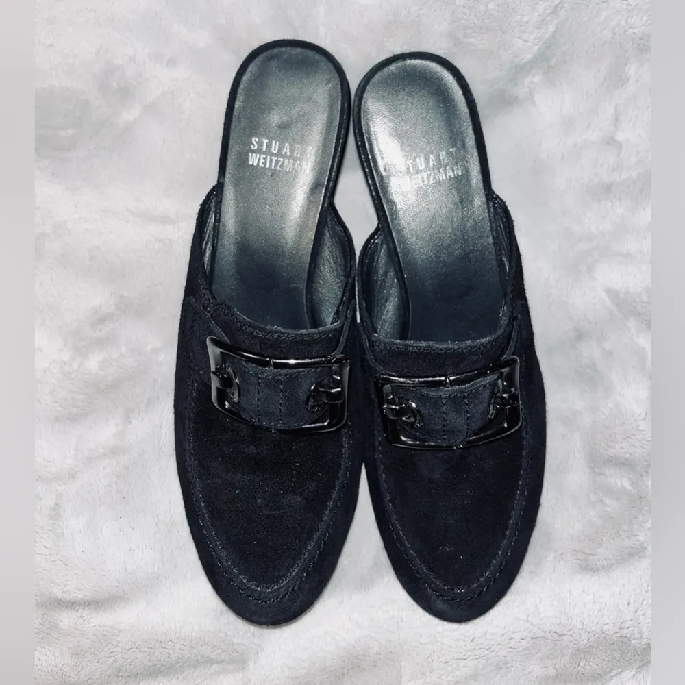 STUART Weitzman Suede Mule Heeled Shoes sz 6.5 - Image 3