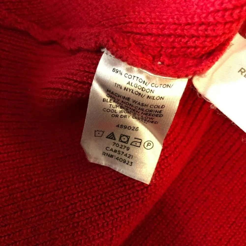Ann Taylor Loft Womens Sweater Boxy Raglan Bell Sleeve Cotton Blend Knit Red M - Image 4