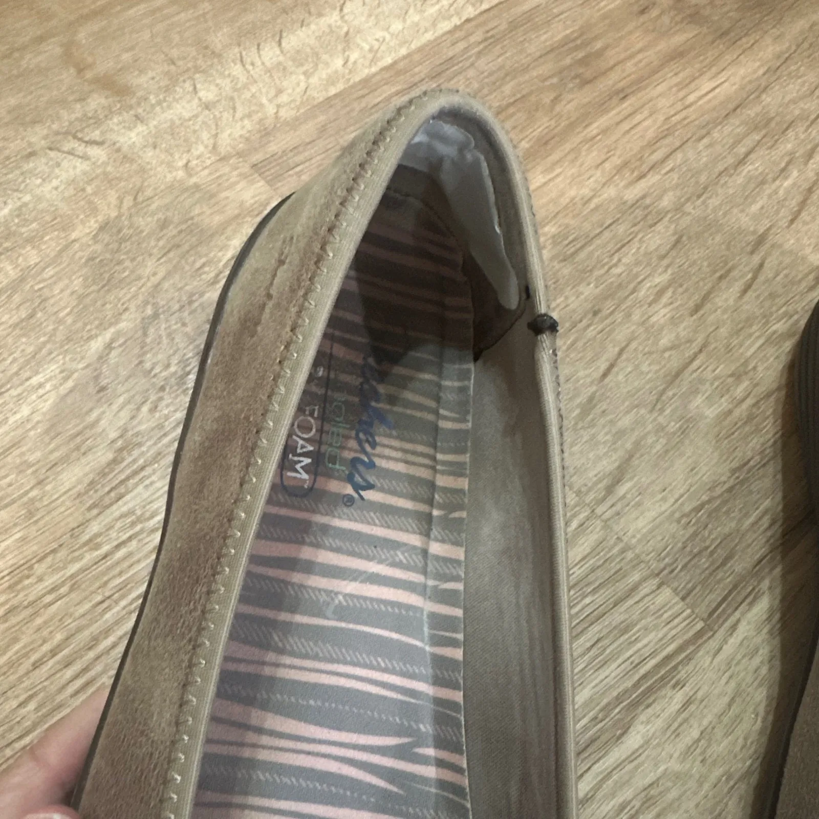 SKECHERS | Women's Flats Taupe Casual Comfort Slip On Memory Foam Shoes - Image 3