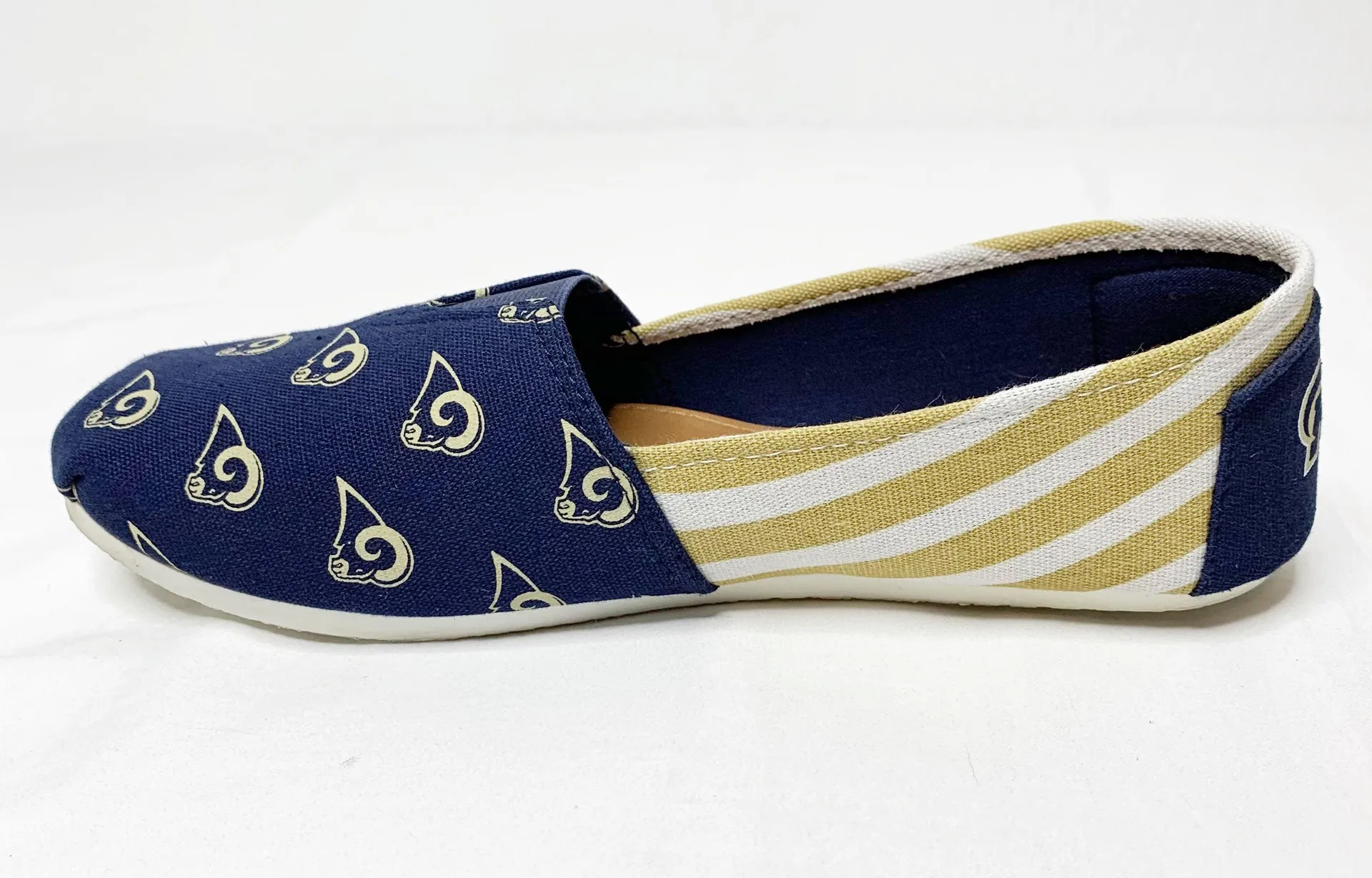Los Angeles Rams Canvas Striped Slip On Shoes - Image 4