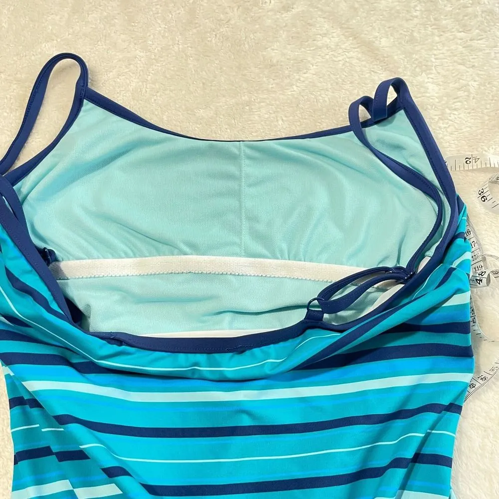 Disney Minnie Mouse Striped Swimsuit Womens Sz XL Blue Adjustable‎ Straps UPF 50 - Image 9