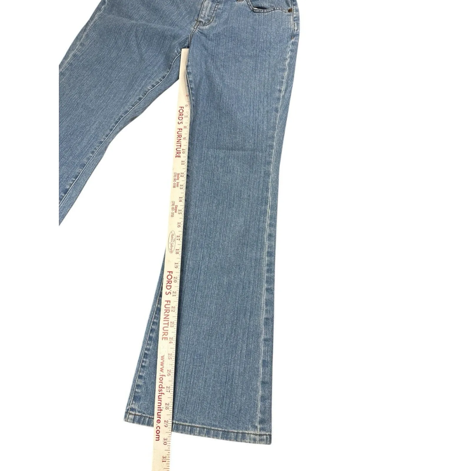 Lauren Jeans Co. By Ralph Lauren Bootcut Jeans Light Wash Mid Rise Size 6 Preppy Blue - Image 7