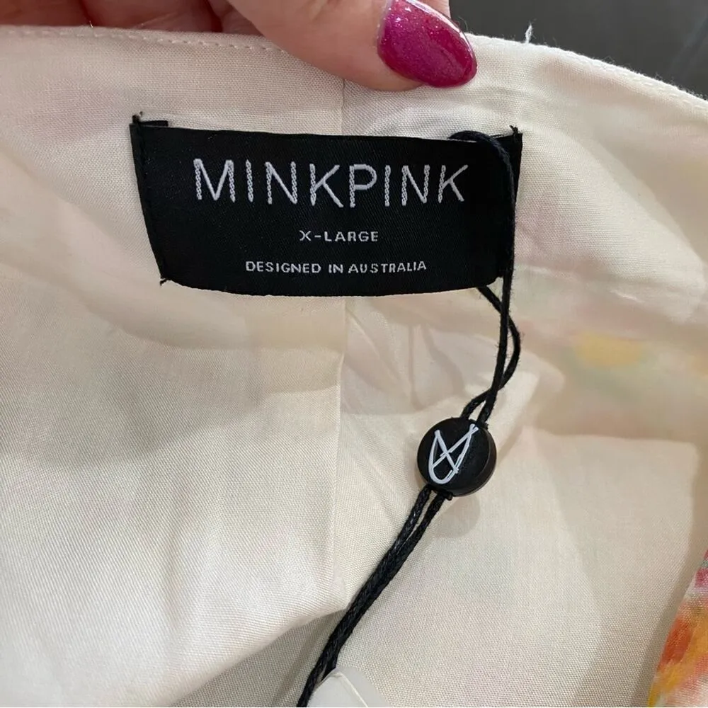 MINKPINK Elvire Floral Romantic Wrap Print Mini Dress Size X-Large - Image 9