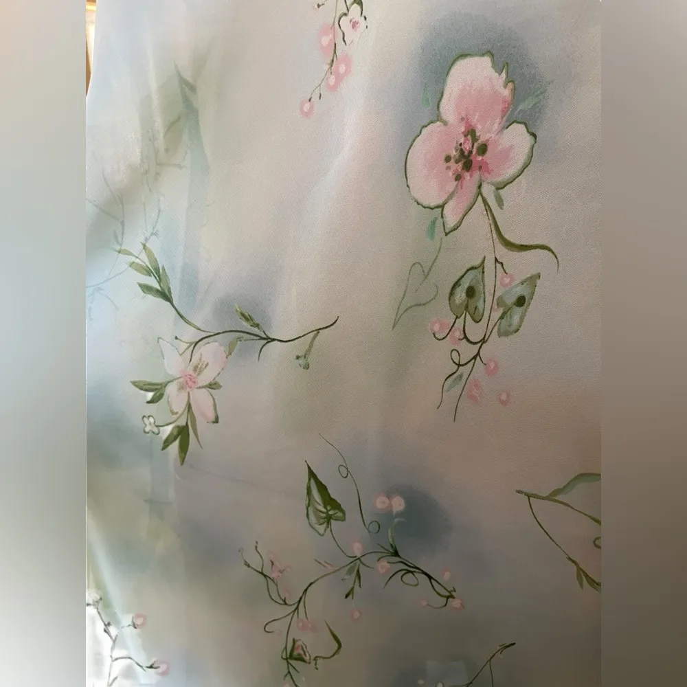 Secret Treasures Vintage Y2K Blue Green Fairy Ethereal Dreamy Floral Sip Dress - Image 2