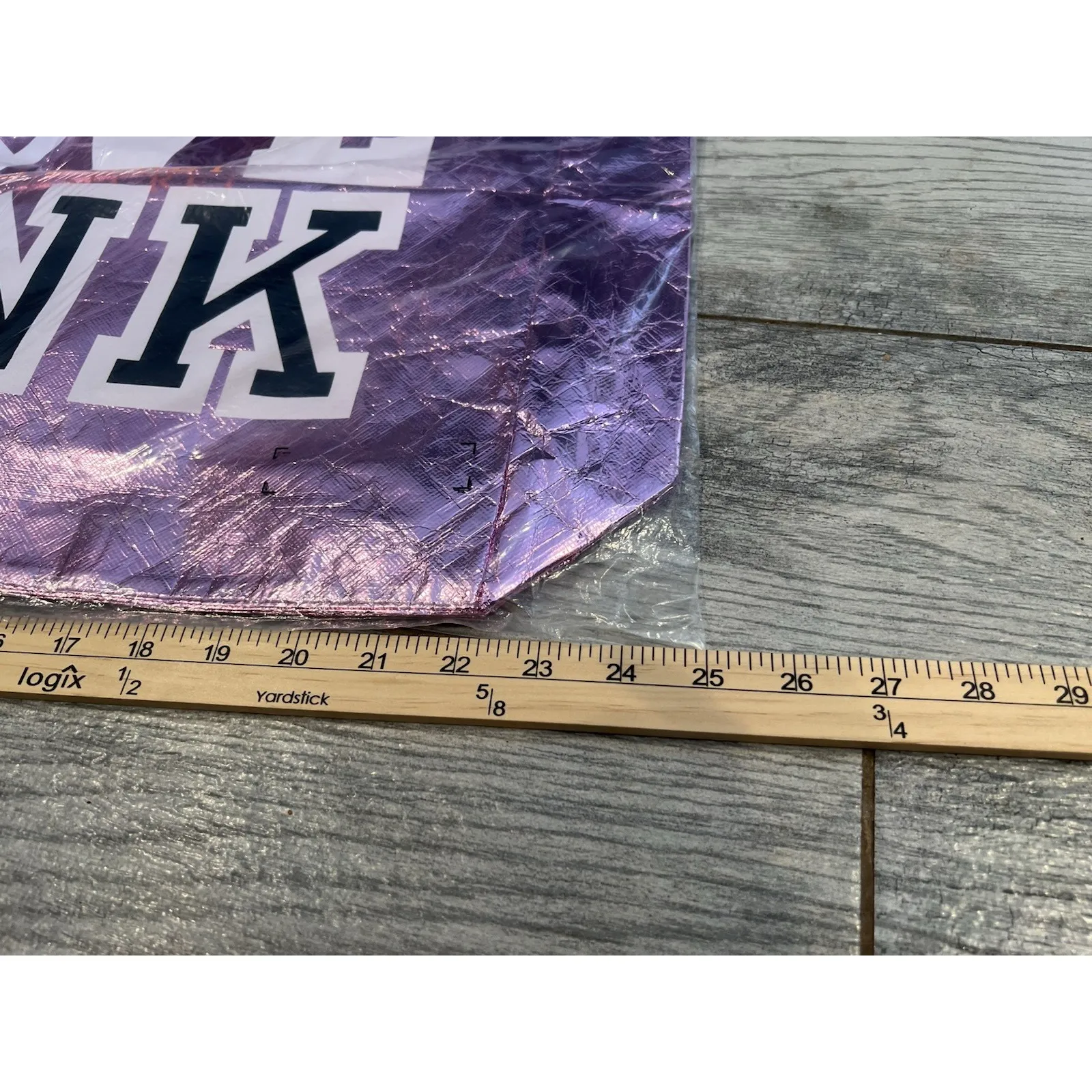 Victorias Secret Pink Crinkle Tote Crackle Peace Weekender NWT 2008 Metallic‎ VS - Image 6