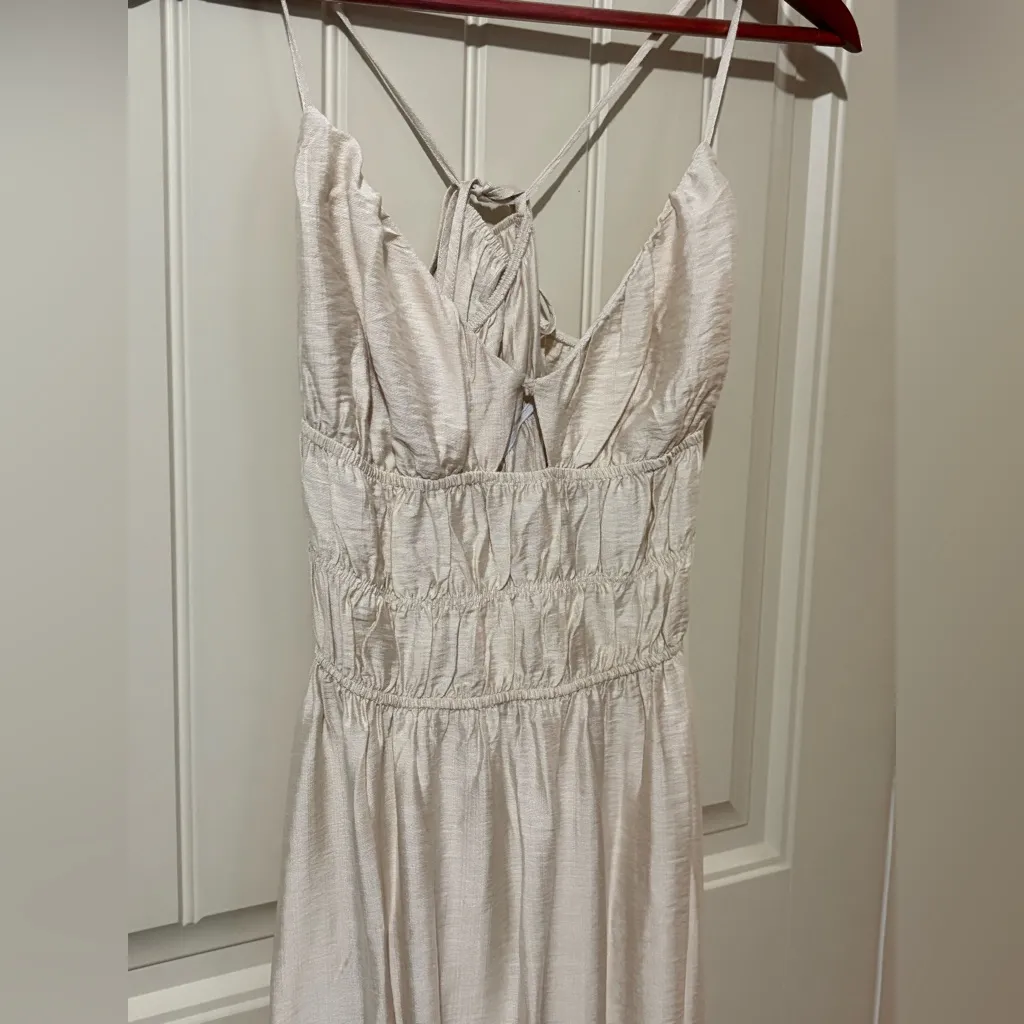 Steve Madden Cream/White Jackie Handkerchief-Hem Midi Dress NWT - Image 5
