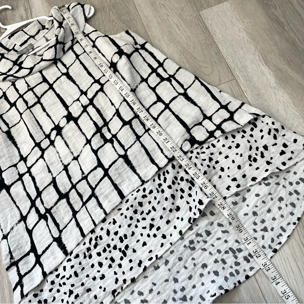 Habitat Printed Tunic yin yang sleeveless womens White Black medium contemporary - Image 6