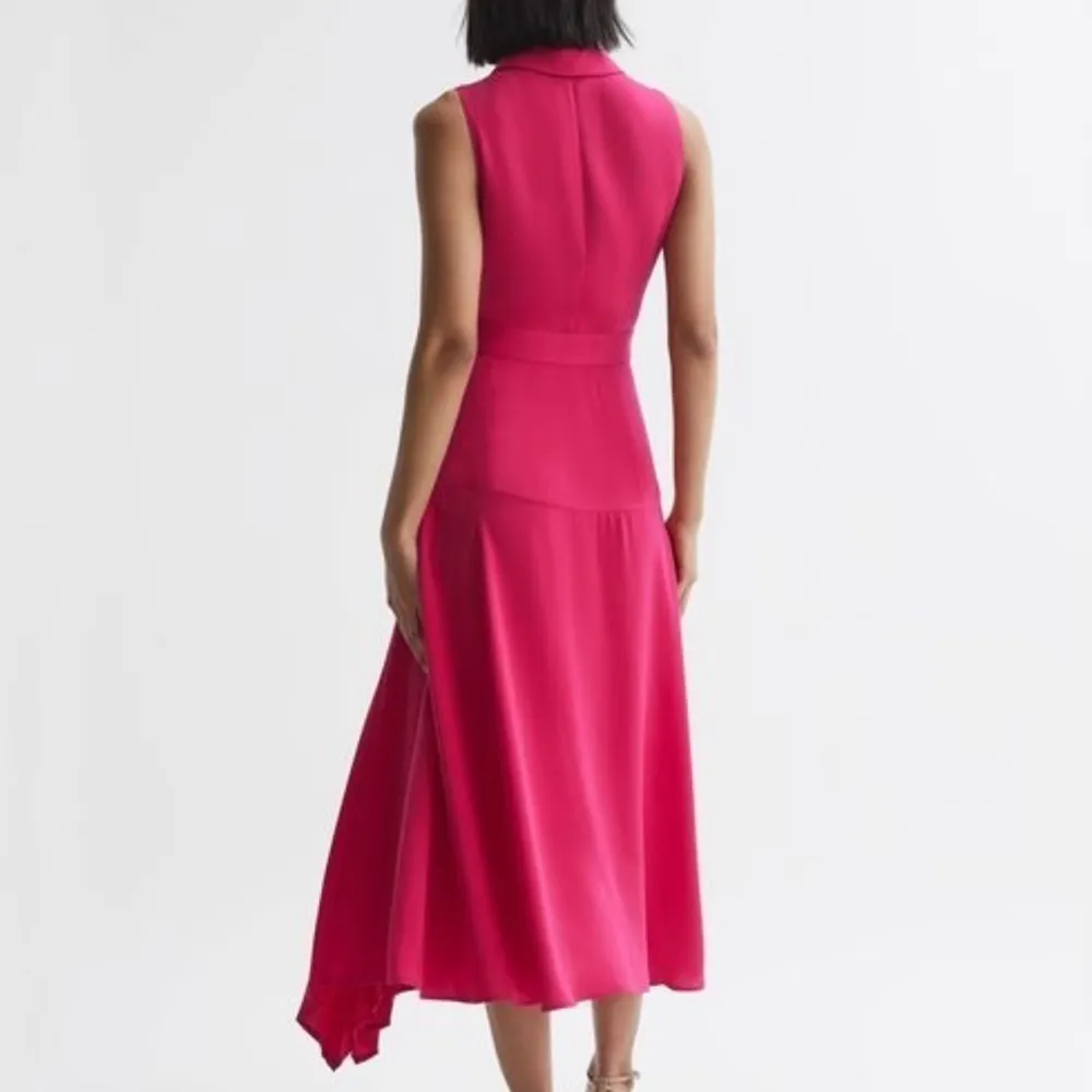 NWOT Reiss Claire collar pleated rose color midi-dress size 0 - Image 5