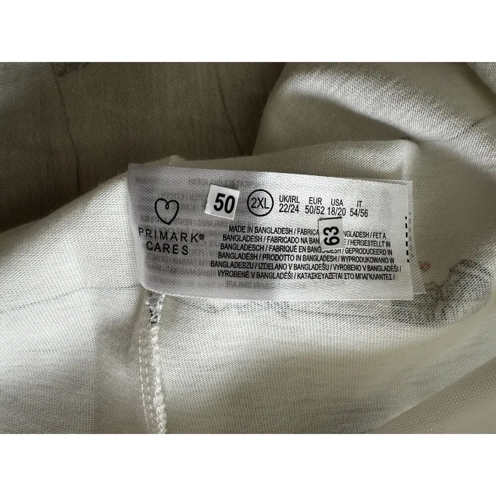 NWOT Primark Cares 100% Cotton Crewneck T-shirt Micro Landmarks T-shirt 2XL - Image 5