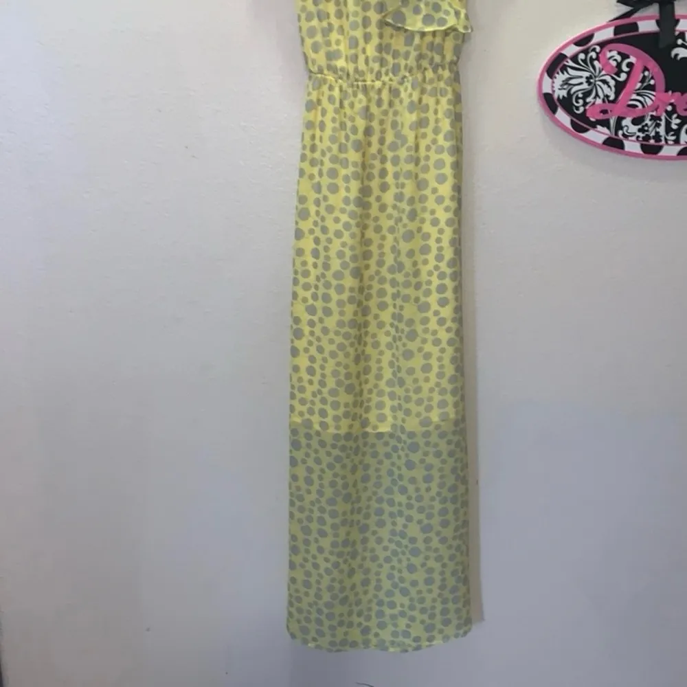 Downeast yellow polka dot ruffle maxi summer dress - Image 3