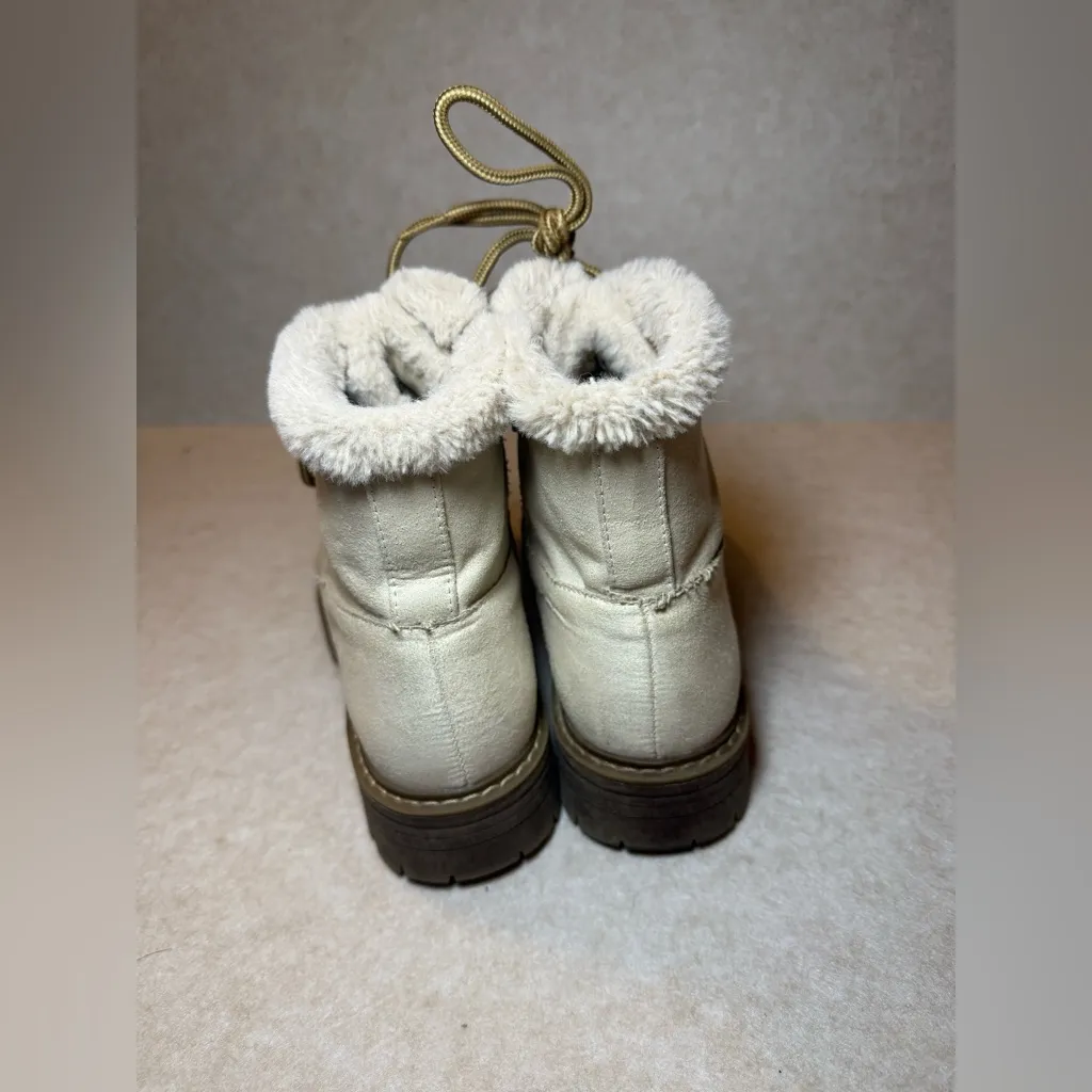 Cliffs by White Mountain Major Way Combat Boots Winter White Fur Trim Size 7.5 - Image 5