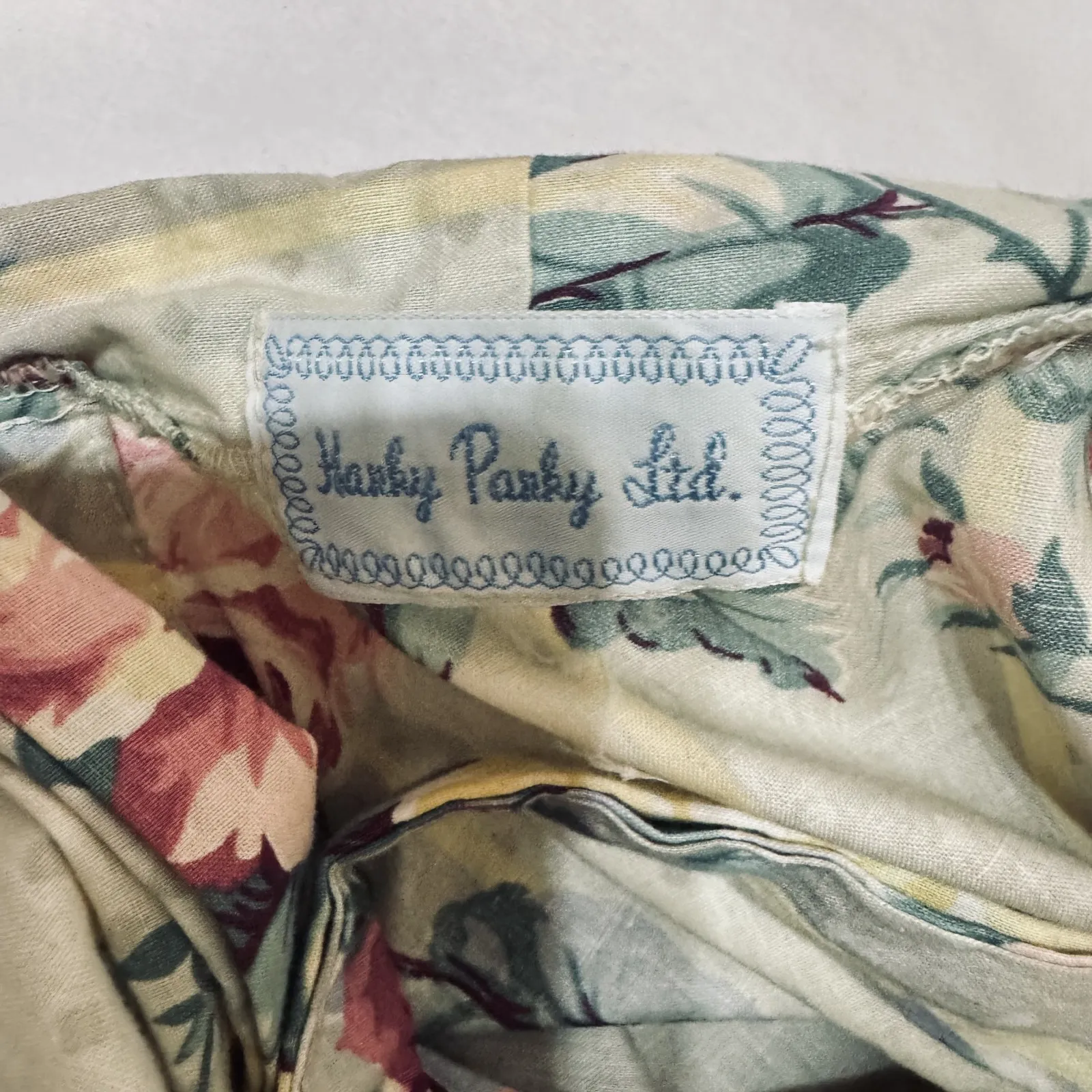 Vintage 80s Robe Women's Hanky Panky floral long belted pockets lounge cottage - Image 7