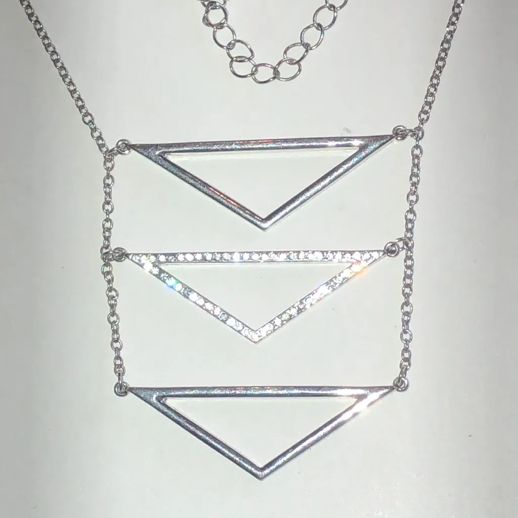 Elegant Silver Tone Layered Boho Necklace - Image 2