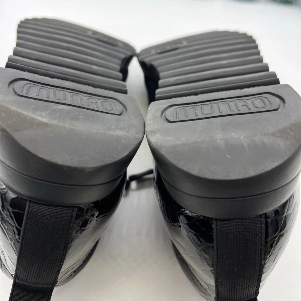 Munro Size 10.5W Kit Slip On Loafer Zip Black Leather Comfort Shoes Used - Image 7